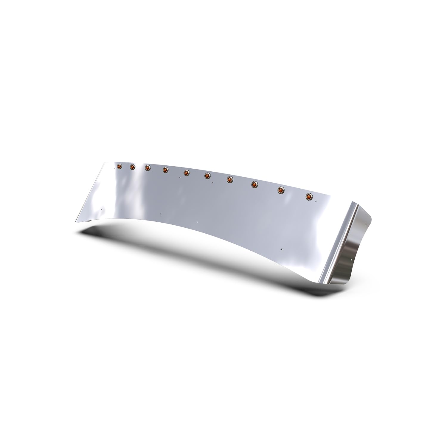 Photo 1 of RealTruck RoadWorks | Aero Visor with (10) Amber/Amber Button Lights and Bezels for T680, T880, and W990 Trucks with Standup Sleeper (304) | N49046GB