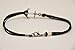 Anchor cord bracelet, men's bracelet, silver anchor charm, black cords, bracelet for men, gift for him, sailor bracelet, clasp, mens jewelry