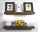 SOLID RUSTICS Handmade Rustic Wood Floating Wall Shelves, Walnut, Set of 2, (24