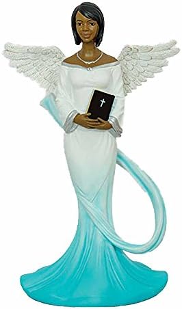 Sash Angel in Cyan African American Angel Statue