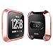 EZCO Compatible with Fitbit Versa Screen Protector Plus Charger [3+1 Pack], Exclusive Charging Dock Cable (Can Charge Case On) Soft TPU Full Coverage Case Cover Bumper Compatible Versa Smart Watch