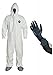 DuPont TY122S Disposable Elastic Wrist, Bootie & Hood White Tyvek Coverall Suit 1414 (Medium w/ Protective Gloves) primary