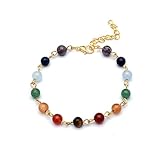 Sedmart 7 Chakra Healing Bracelet Natural Amethyst Green Aventurine Bracelet Crystal Reiki Jewelry for Women