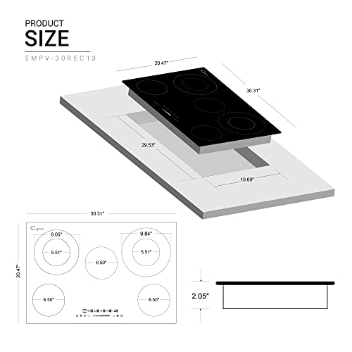 Empava Electric StoveETL Certified Builtin Radiant Ceramic Cooktop 30