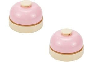 Pufguy Call Bell Mini Service Bell Ringing Desk Bell Bellhop for Restaurants Schools Hotels Counter Bar Warehouses Home-2pcs(Pink)