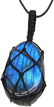 tqyzkh Healing Stones Necklace, Dragons Heart Labradorite Healing