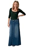 Denim Long Skirt - Stonewash - Full Length - Blue (SKIRT35)