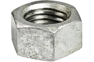 Steel Hex Nut, Hot-Dipped Galvanized Finish, Grade 2, ASME B18.2.2, 1/2"-13 Thread Size, 3/4" Width Across Flats, 7/16" Thick