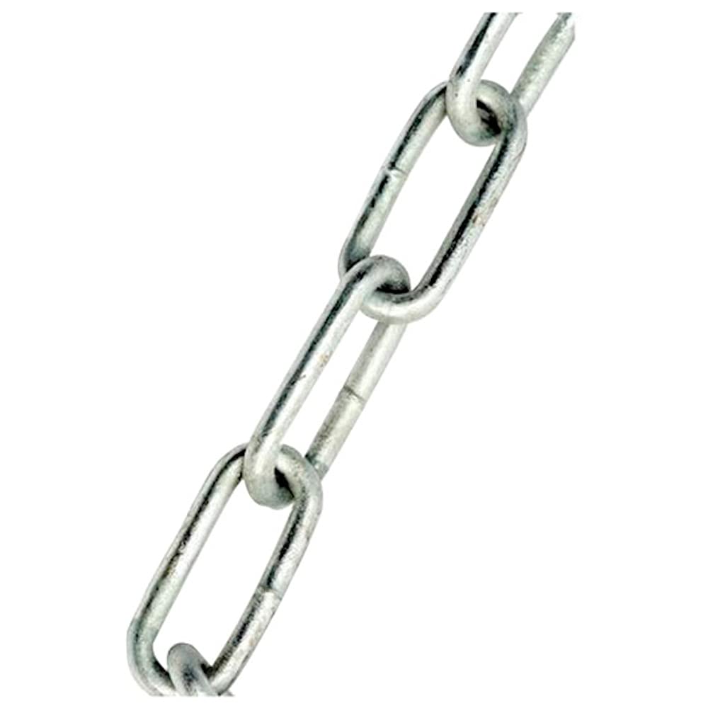 Merriway BH01881 Medium Link Chain, 3 x 21 mm, 1 m Length-Galvanised Welded 3 x 21mm Steel 1 Metre, Grey
