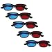 5 Pair Adult Red/Blue 3D Glasses Anaglyph Glasses Black
