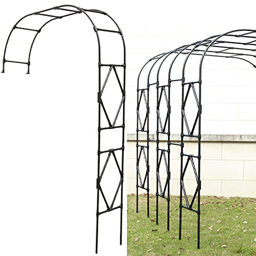 QHW Großer 2,4 m Langer Rosenbogen, halbseitige röhrenförmige Metalllaube, Kletterpflanzen-Stützrahmen, verwendet für…