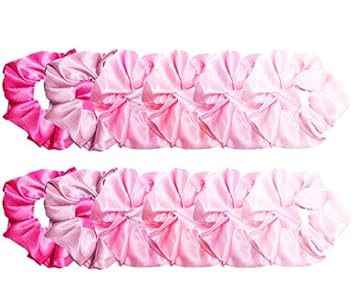 Amazon Com Jaciya 12 Pack Elastics Band Hair Scrunchies Pink