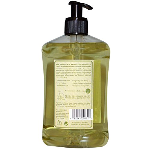 A La Maison de Provence Rosemary Mint Liquid Hand and Body Soap (Pack of 2) With Olive Oil, Coconut Oil and Vitamin E, 16.9 fl. oz. Each