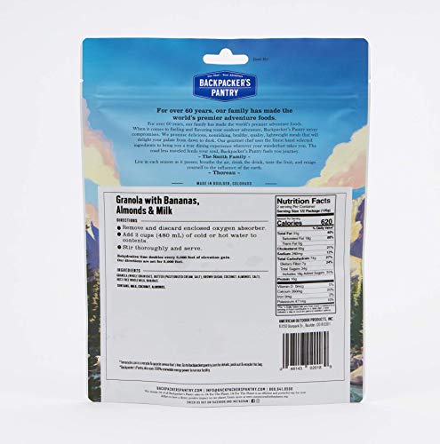 Granola with Bananas, Almonds & Milk, 16 Grams of Protein, Vegetarian, 9.5 oz/pouch, 2 Servings Pouches, 6 Count