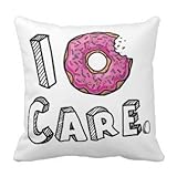 ArtoutletMF I Donut Care Funny Throw Pillows (White)