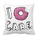 HLPPC I Donut Care Funny Polyester Throw Pillows (White) 18 x 18 Inches