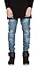 OLRIK Mens Skinny Runway Distressed Slim Denim Biker Jeans Hiphop Pants, 35 (US tag 36)