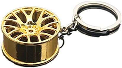 PINZHUANG New Design Cool Luxury Metal Car Key Ring Creative Wheel Hub Key Chain For Man Women Gift Gold