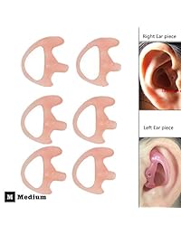 lsgoodcare 3 Par Medio Talla earmold Ear Buds de repuesto para Two-way radio auricular Aire acústica Auricular Walkie Talkie auricular