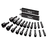 Nut Driver Bit Sets with Chrome Vanadium Steel, 20pcs 1/4'' Hex Nut Driver Master Kit for Quicker Change Chuck, Electric Hand Drill - PNDB1A