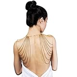Nicerocker Hot Fashion Charm Gold Black Tassels Link Body Shoulder Chain Necklace