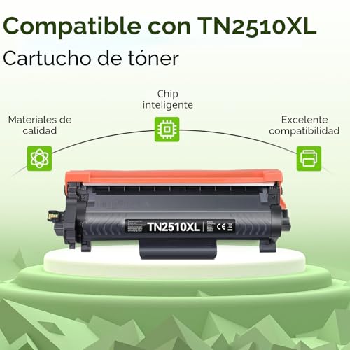 swiss toner TN2510XL Toner Compatible with Brother TN2510 TN-2510 TN-2510XL for Brother MFC-L2835DW HL-L2400DWE DCP-L2620DW DCP-L2627DW DCP-L2660DW MFC-L2835DW MFC-L2860DW MFC-L2827DW,1 Black