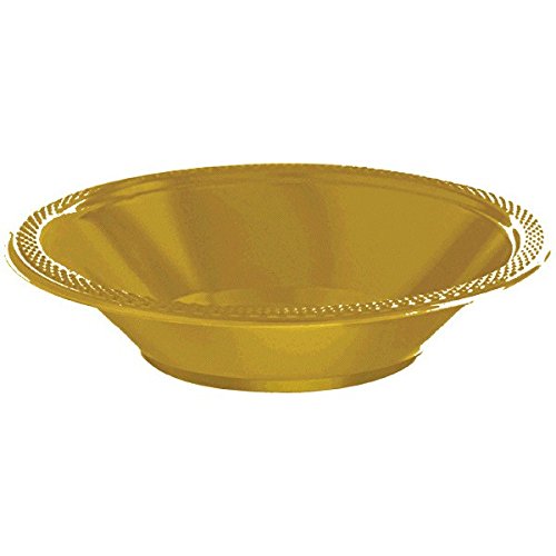 Reusable party plastic bowls tableware, gold, 12oz , pa…