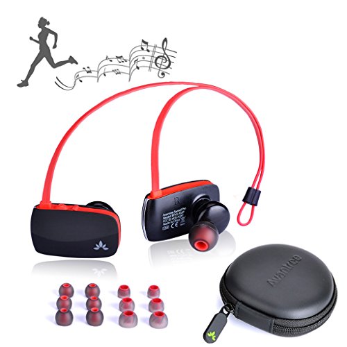 [Upgraded Version] Avantree Super BASS Bluetooth In Ear Earbuds / Headphones with Mic, Ultra-light and Sweatproof for Sports Running - Sacool Pro