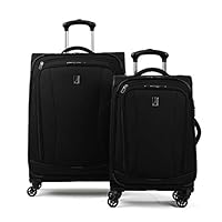 Travelpro TourGo Lightweight Softside 2-Piece (21"/25") Luggage Set, Black