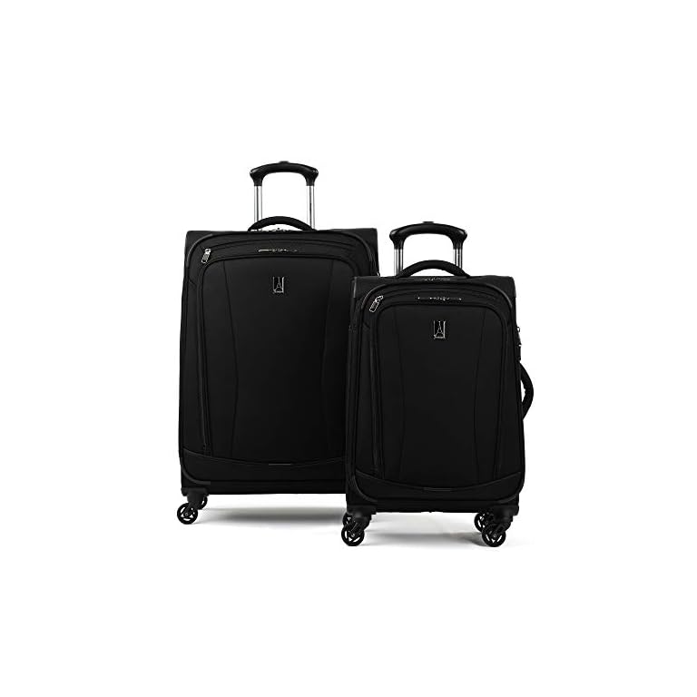 Travelpro TourGo Softside Lightweight 2Piece Luggage Set, Black, (21/25) flightscouts