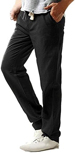 GreatGiftList Men's Linen Casual Lightweight Drawstrintg Elastic Waist Pants