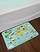Ambesonne Cartoon Bath Mat, Animal Map of The World for Cartoon Mountains Forests Happy Atlas, Plush Bathroom Decor Mat with Non Slip Backing, 30.2