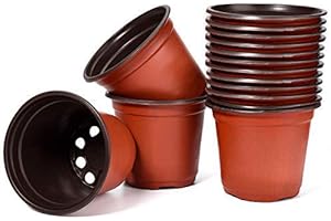 Delxo 100 Pcs 4 Inch Plants Nursery Pots Reusable Plant Seeding Nursery Pot Waterproof Plastic Pots Seed Starting Pots