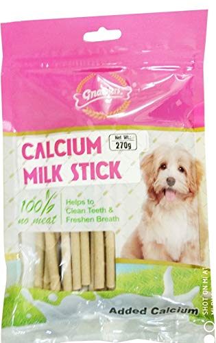 Gnawlers Calcium Milk Stick Dog Treat, Brown, 270 g