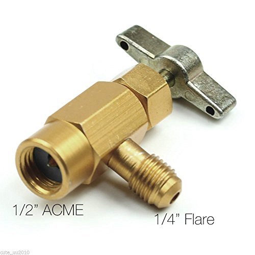 Kozyvacu R134a Refrigerant SelfPiercing Can Tap Valve with 1/4 Flare