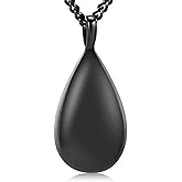 Engraved Teardrop Urn Necklace for Ashes Simple Cremation Urn Necklace Keepsakes Memorial Jewelry for Women Gift Cremation Jewelry for Loved One