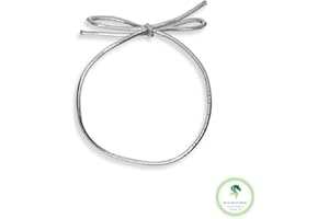 WILD GREEN HORSE WGH Metallic Stretch Loops with Pre-Tied Bows, Elastic Cord Ribbon, Gift Box Bows, Elastic Ribbon String for Gifts, Box, Craft, Bags - Pack 50 Units (6", Silver)