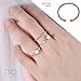 QUINBY Adjustable Stacking Knuckle Rose Gold Plated Opal Cubic Zirconia Finger Rings Bands 3pcs Set
