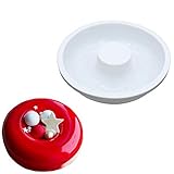 Hewnda Round Silicone Donut Mould - Chocolate Mousse Mould - DIY Decorative Baking Tray - Baking Tools Cake Decorating Plate（White)