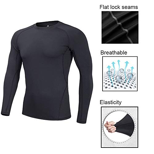Sanke Boys Soccer Practice Long Sleeve Shirt & Pants 2PCS Compression Set