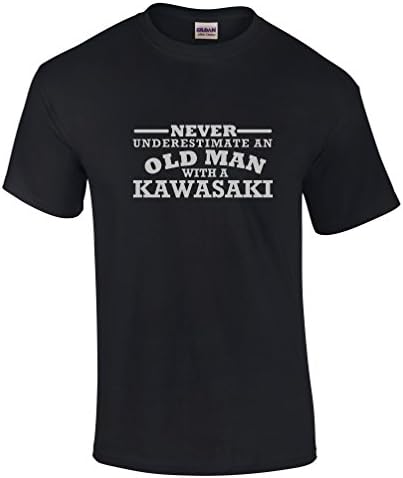 Never Underestimate An Old Man With A Kawasaki Mens Crew Neck Short Sleeve Custom Personalized T-Shirts