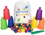CC O PLAY Sort and Play - Sorting and Counting Toy for Kids - 72 Colorful Bears, 6 Cups, 1 Bag - Best Education Toy for Children with Free Ebook