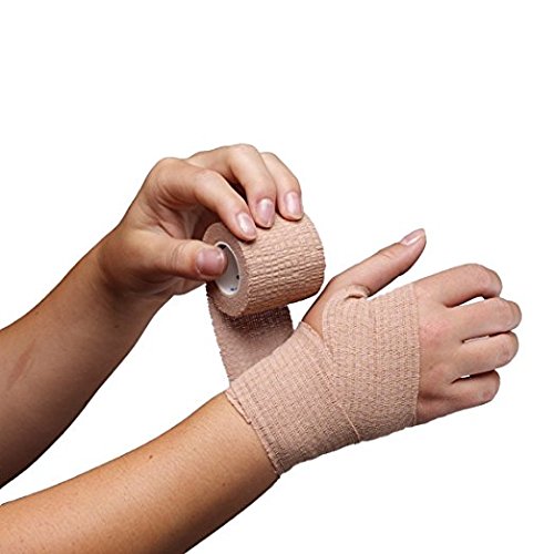 LONG7INES Pack of 8 Non-Woven Self Adhesive Wrap Bandages, Strong Elastic Self Adherent Cohesive Tape Bandages Rolls Brown(2Inches x 5Yards)