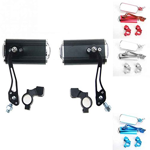 Egal 1 Pair Bicycle Rearview Mirror Aluminum Alloy Mountain Bike Motorcycle Rotate Reflective Handlebar Rear View Mirror white - Thumbnail 4