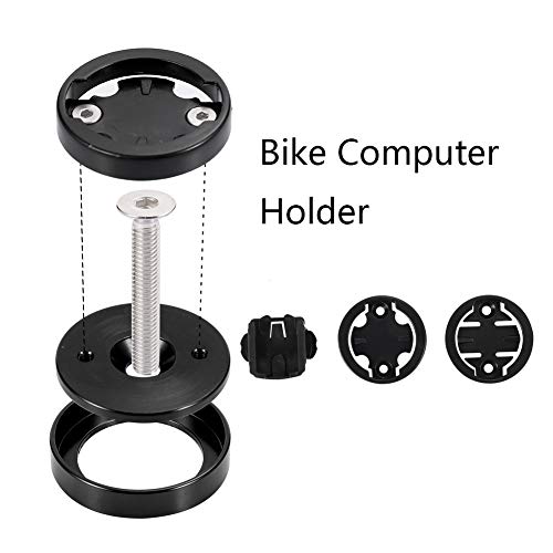 Kbrotech Bike Computer Holder Stem Mount Top Cap Cycling Stopwatch GPS Speedometer Mount Bracket Compatible Garmin Bryton CATEYE (Black)