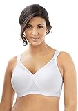 Glamorise Women's Plus Size T-Shirt Bra with Seamless Straps, White, 44DD