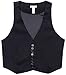 Ragstock Women's Button Up Vest Top, Jet Black-Small