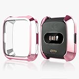 Fitbit Versa Case, Belyoung Soft TPU Slim Fit Full Cover Screen Protector for Fitbit Versa Smartwatch (rosegold)