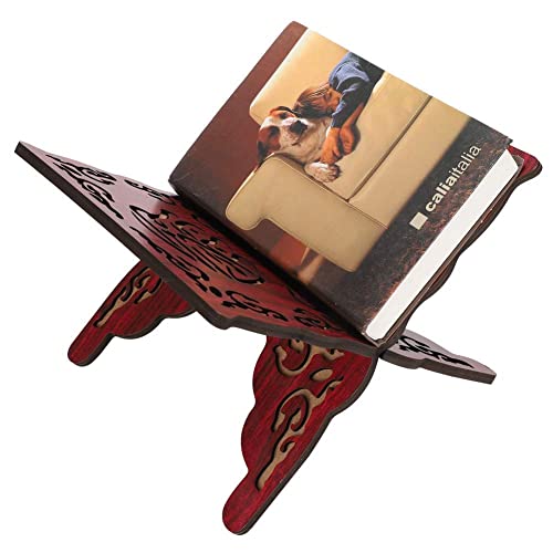 Garosa Quran Stand Bible Holder, 7.9 x 10.6X 8.3in Foldable Wooden Holy Book Holder Muslim Reading Bookshelf Holder Craft Religious Supplies