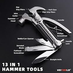 VEITORLD All in One Survival Tools Hammer Multitool